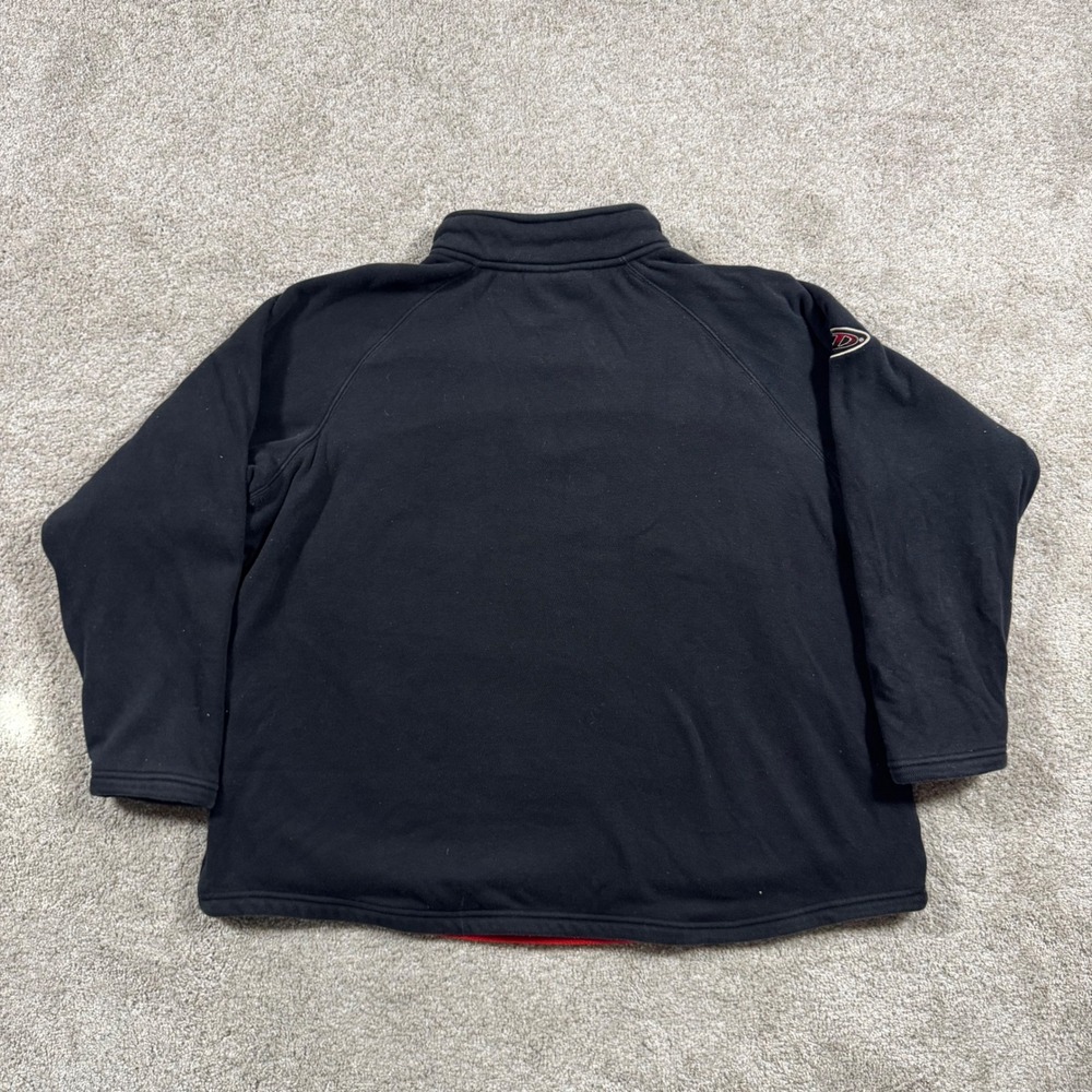 Harley Davidson Mens XL Quarter Zip Pullover Waffle Knit Fleece Lined Black Red - Picture 2 of 10